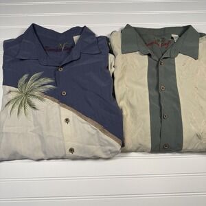 Bamboo Cay Bundle Short Sleeve Button Up Embroidered Shirts Men's 3XL GUC